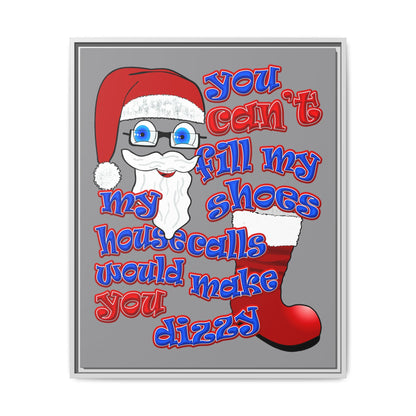 santa's shoes - framed canvas art (grey)