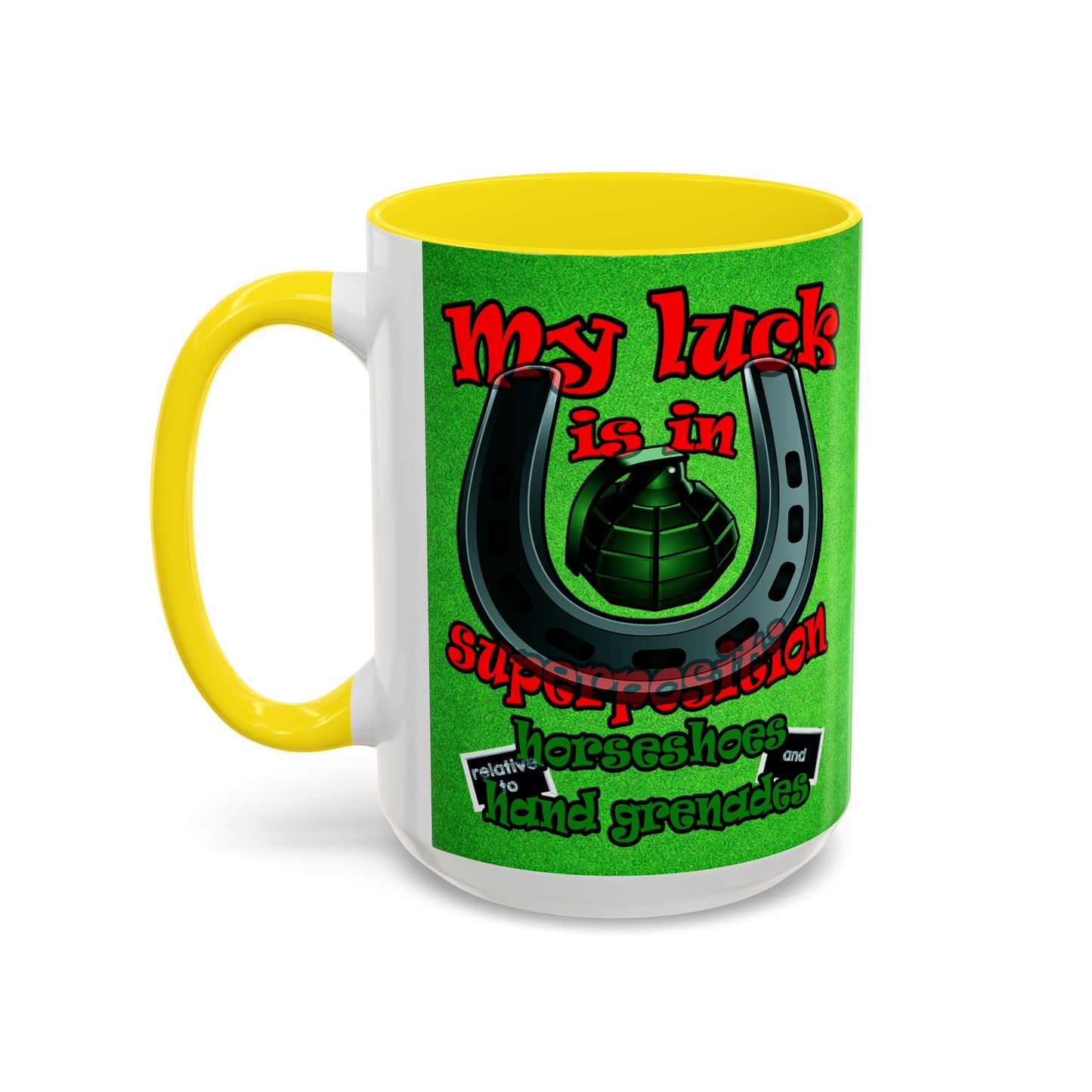 my luck - Accent Mug (green turf)