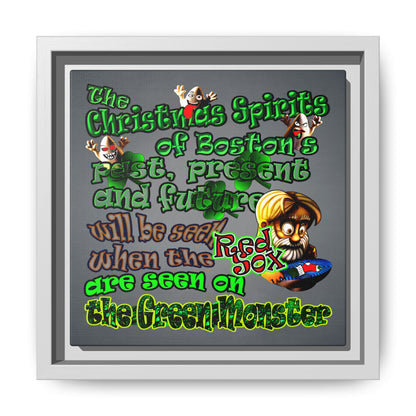 christmas spirits of boston - framed canvas art (grey-light grey)