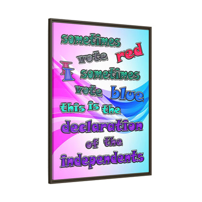 declaration of the independents - framed canvas art (light blue-pink wave)