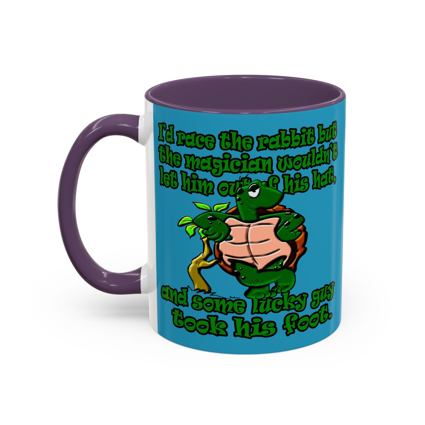 turtle race - Accent Mug (turquoise)