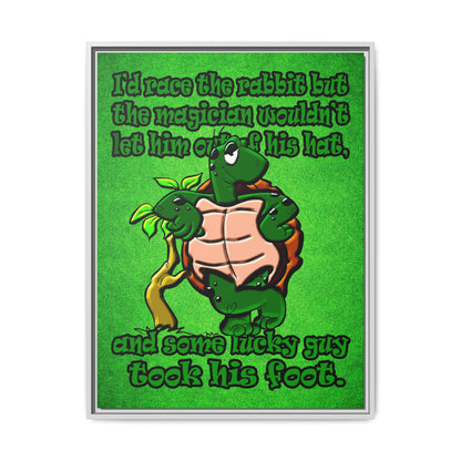 turtle race - framed canvas art (green turf)