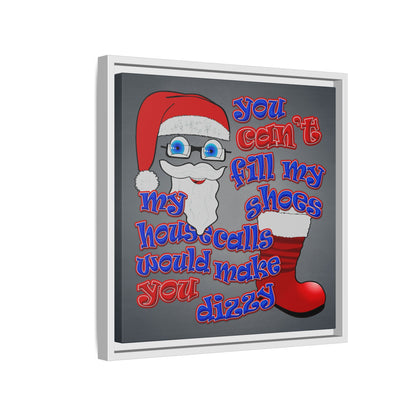 santa's shoes - framed canvas art (grey-light grey)