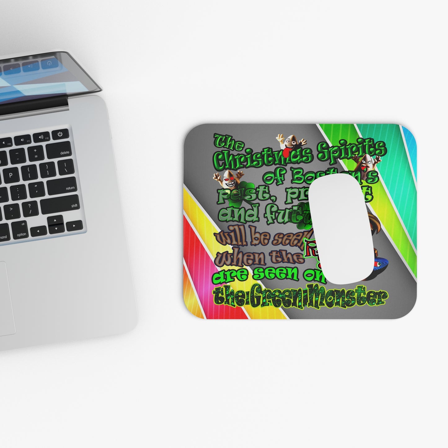 christmas spirits of boston - Mouse Pad (Rectangle) (rainbow split)