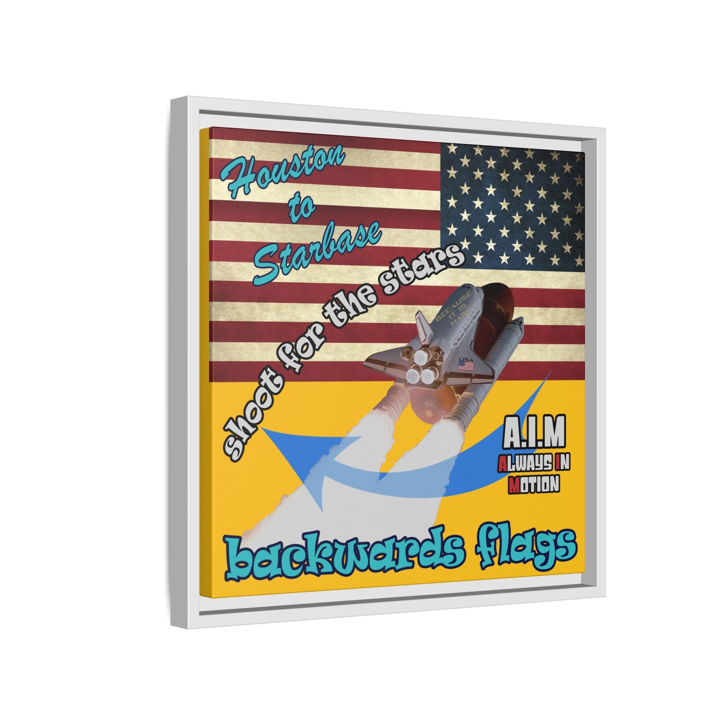 shoot for the stars - framed canvas art (yellow)