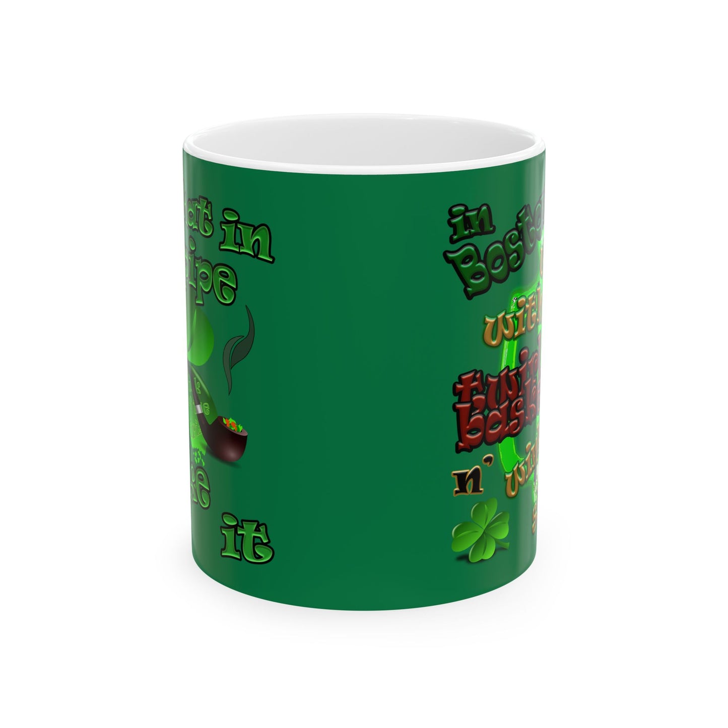 celtics logo - White Mug (dark green)