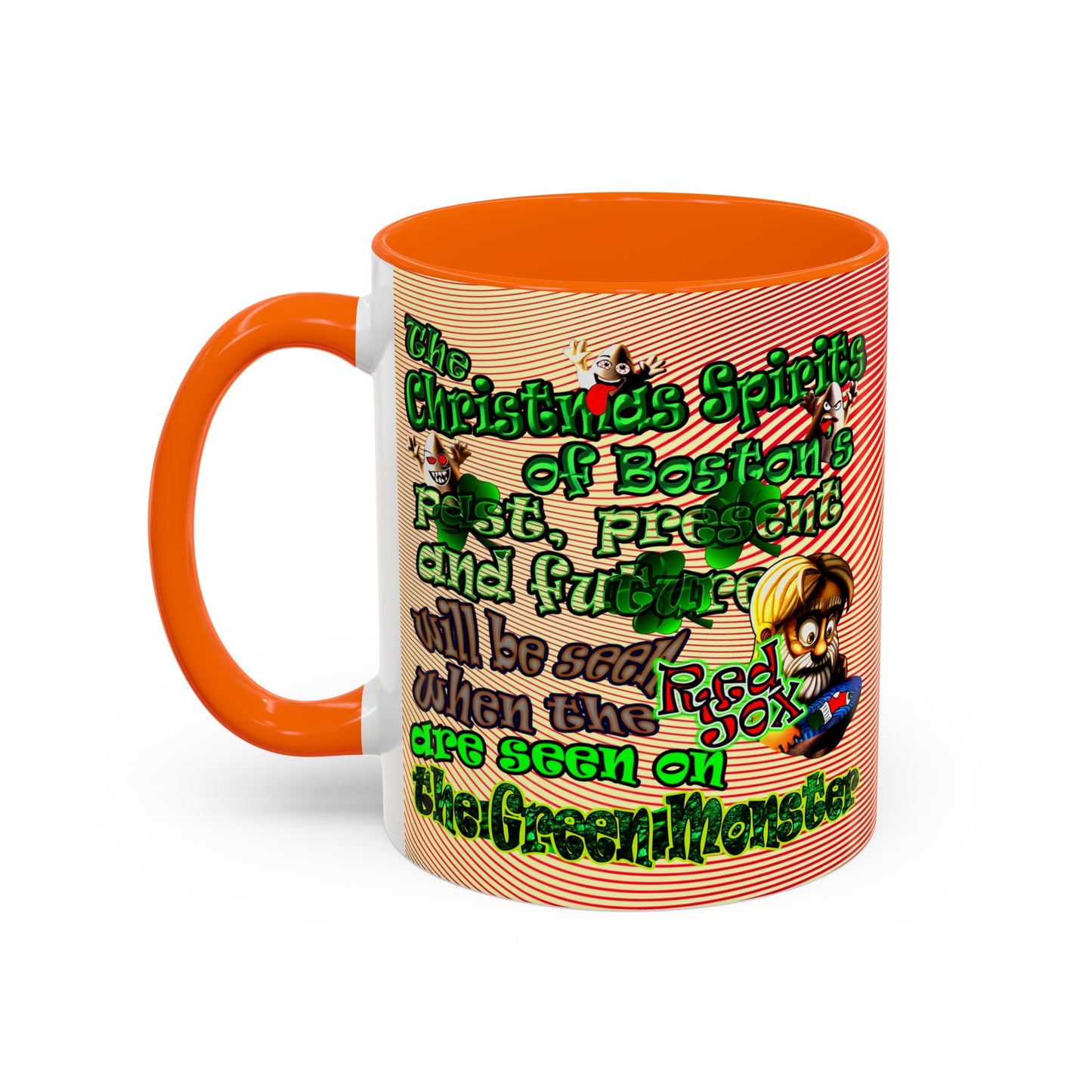 christmas spirits of boston - Accent Mug (yellow-orange wave)