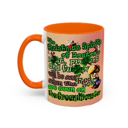 christmas spirits of boston - Accent Mug (yellow-orange wave)
