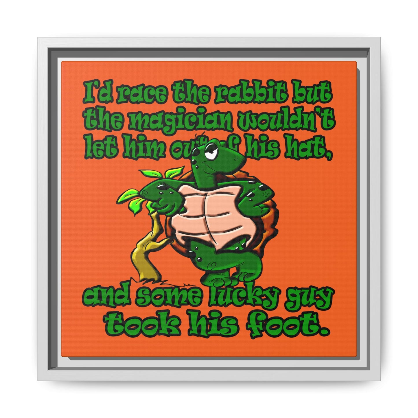 turtle race - framed canvas art (orange)