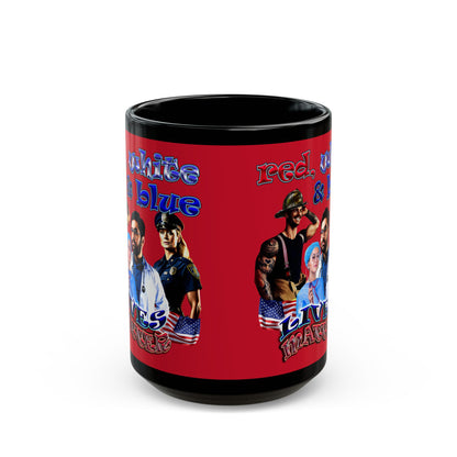 rw&b lives matter - Black Mug (dark red)