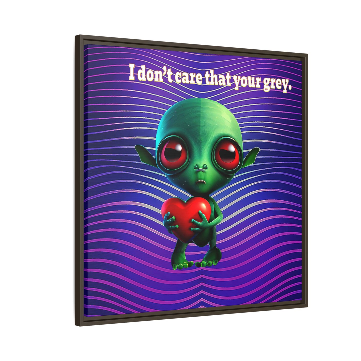 I don't care that your grey - framed canvas art (purple wave)