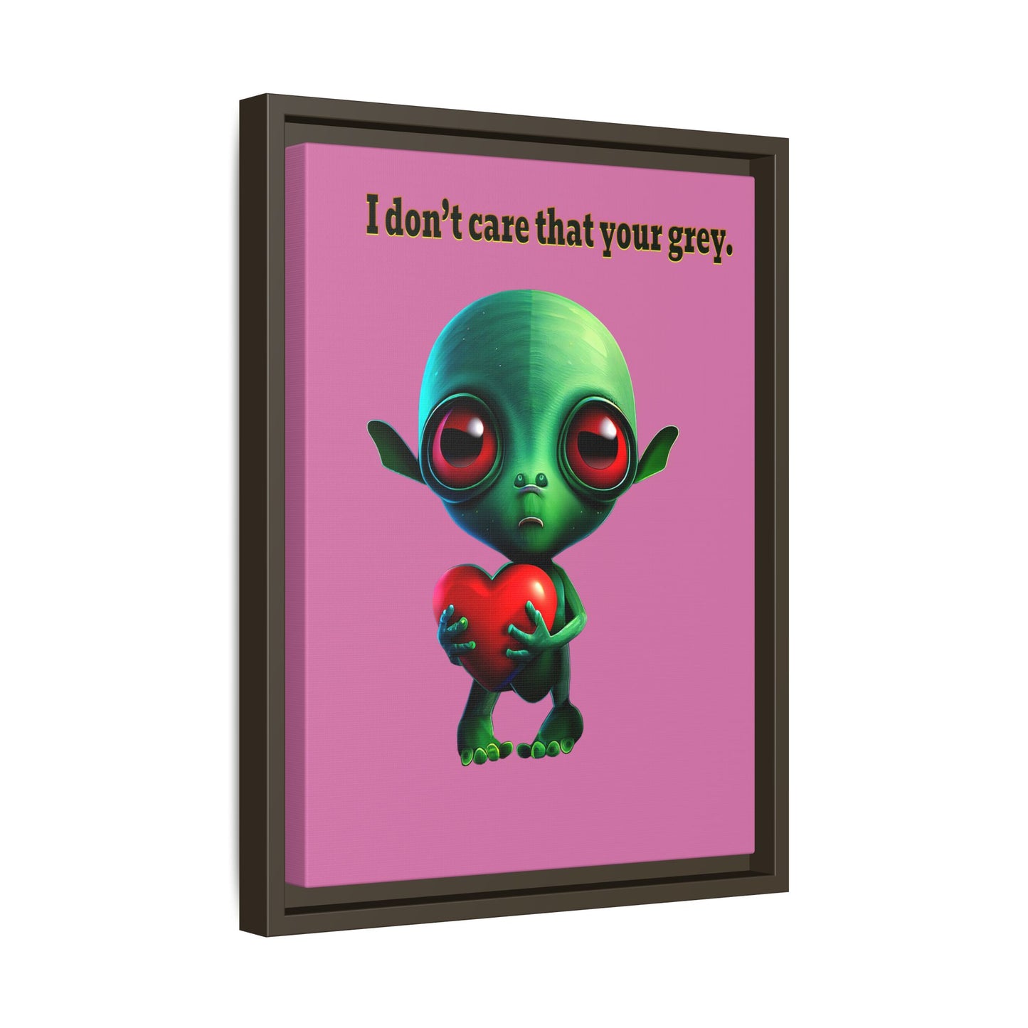 I don't care that your grey - framed canvas art (light pink)