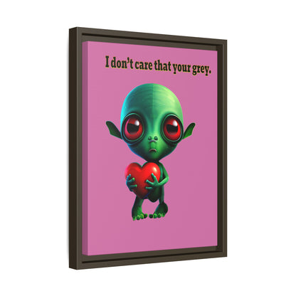 I don't care that your grey - framed canvas art (light pink)