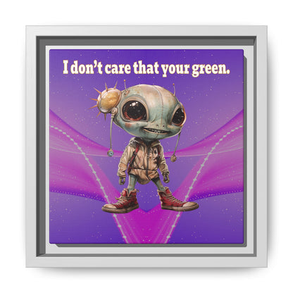 I don't care that your green - framed canvas art (purple-pink wave)