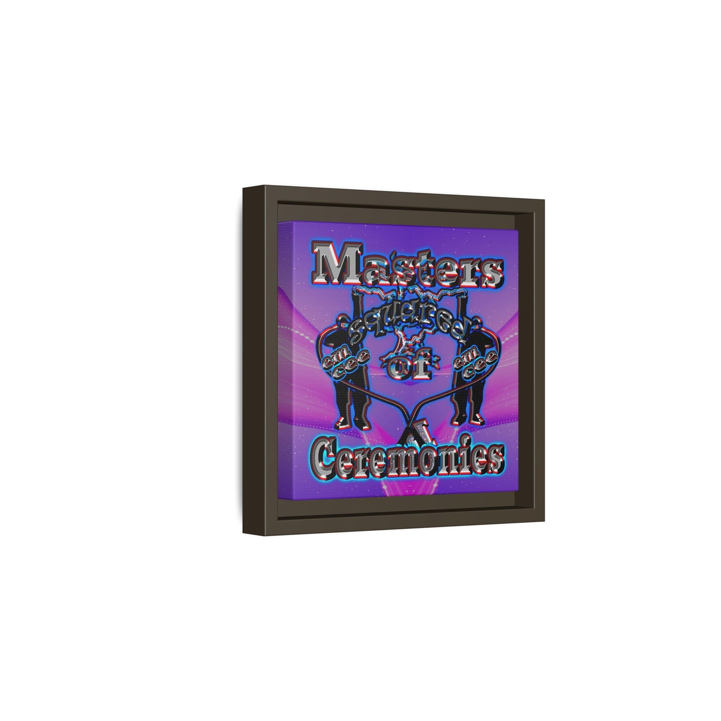 em cee squared - framed canvas art (purple-pink wave)