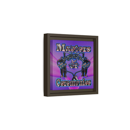 em cee squared - framed canvas art (purple-pink wave)