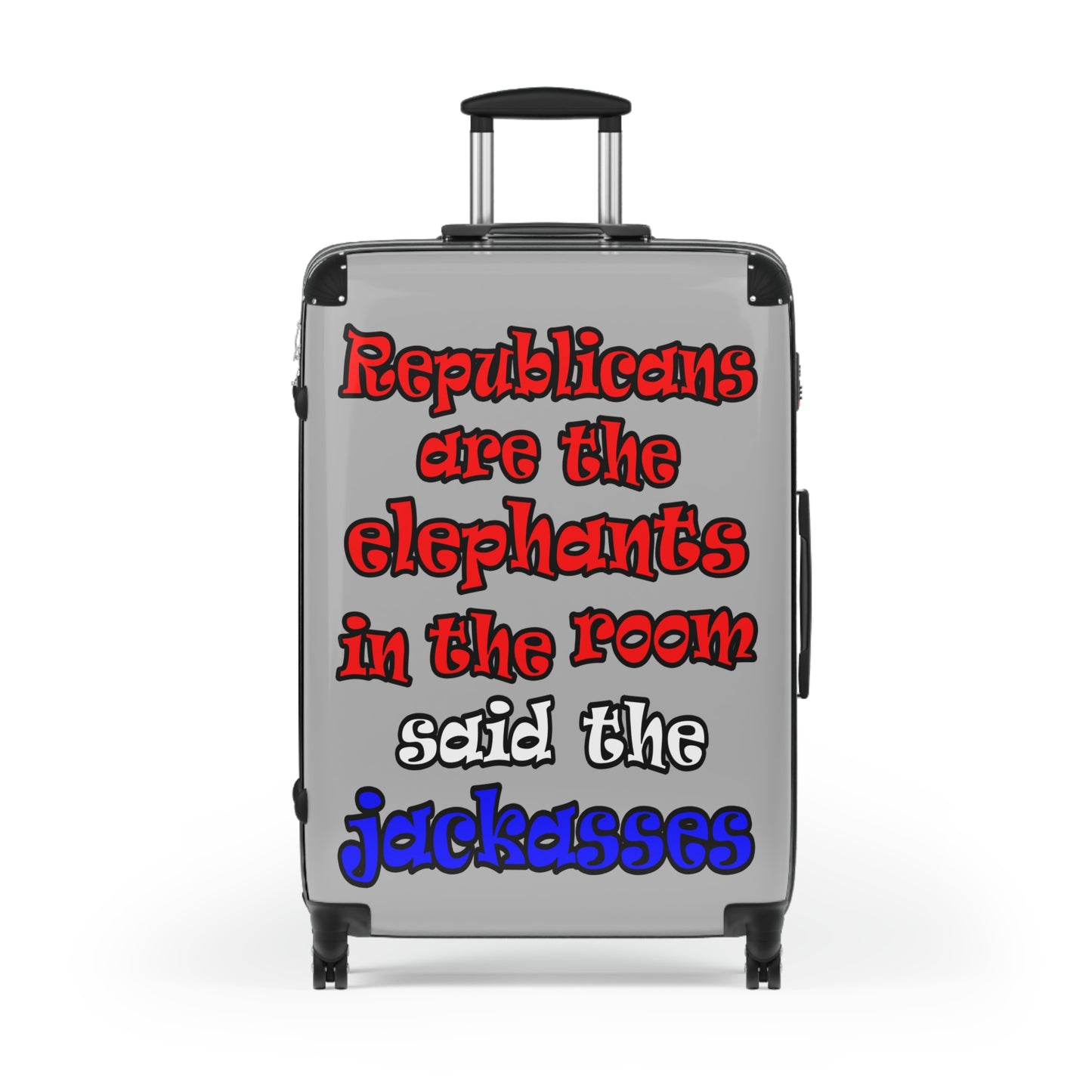 donkeys and elephants - Suitcase (light grey)