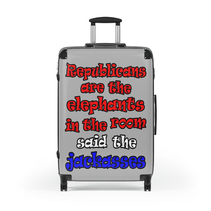 donkeys and elephants - Suitcase (light grey)
