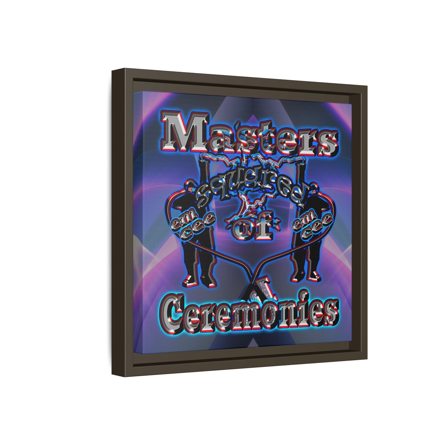 em cee squared - framed canvas art (grey-pink wave)