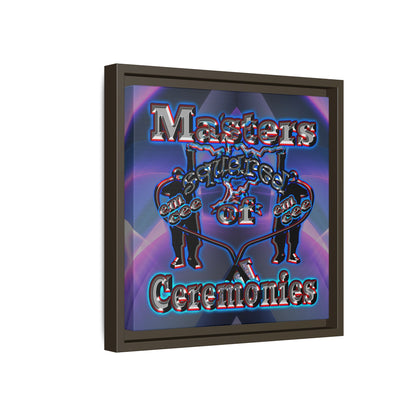 em cee squared - framed canvas art (grey-pink wave)