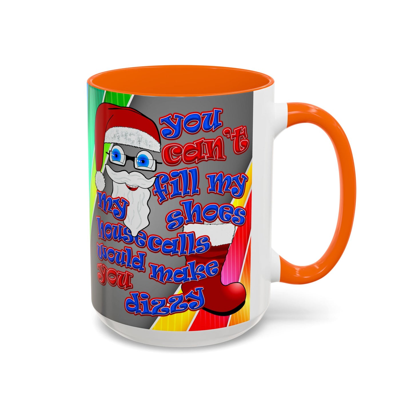 santa's shoes - Accent Mug (rainbow split)