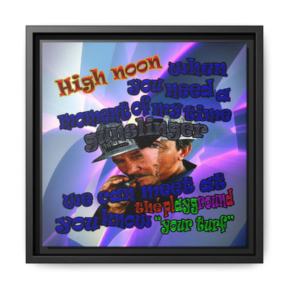 high noon - framed canvas art (grey-pink wave)