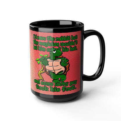 turtle race - Black Mug (yellow-orange wave)