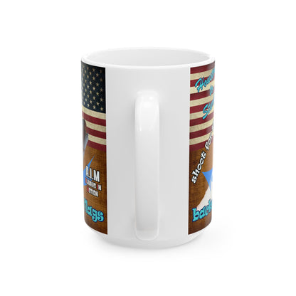 shoot for the stars - White Mug (brown papyrus)