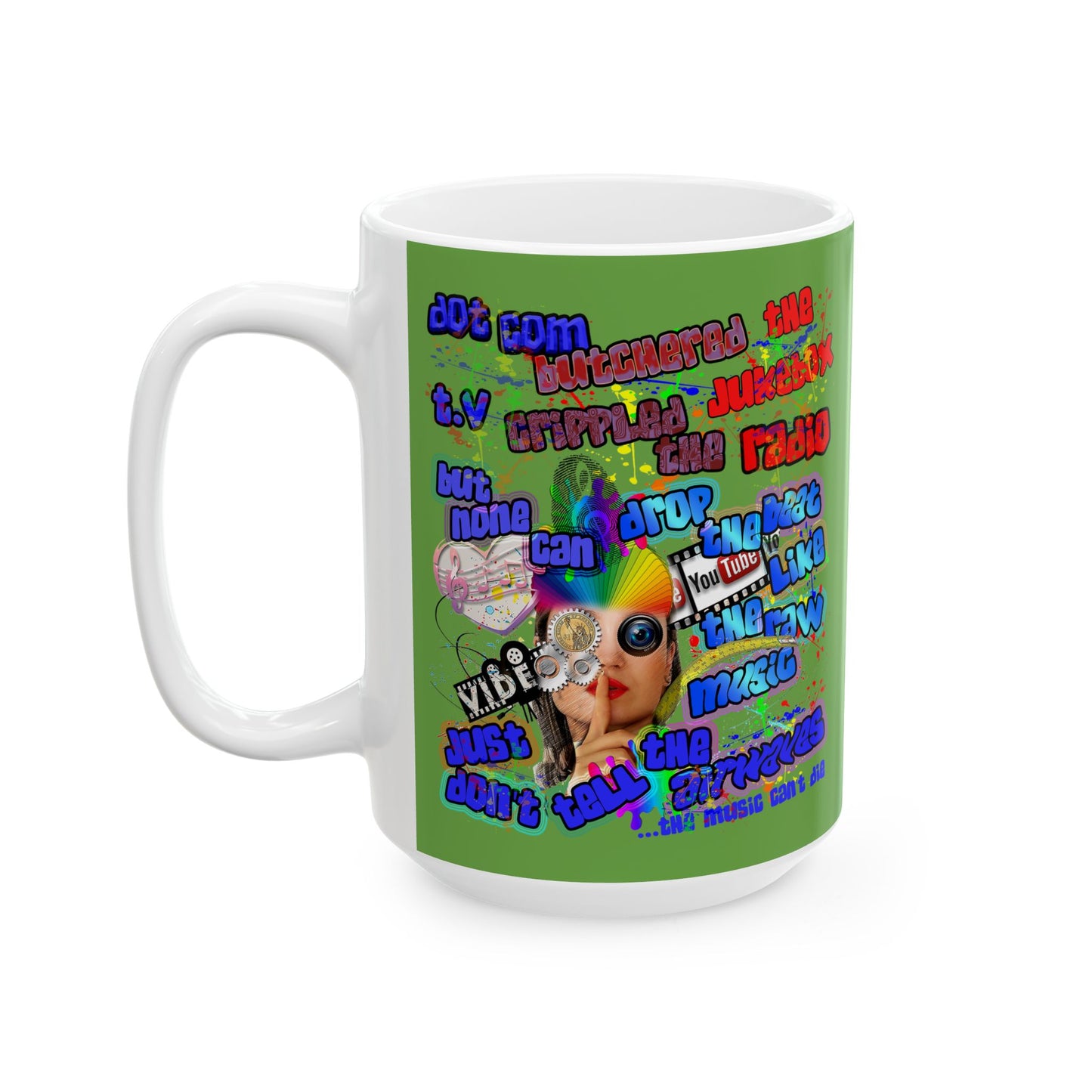 drop the beat - White Mug (green)