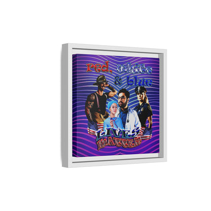 rw&b lives matter - framed canvas art (purple wave)