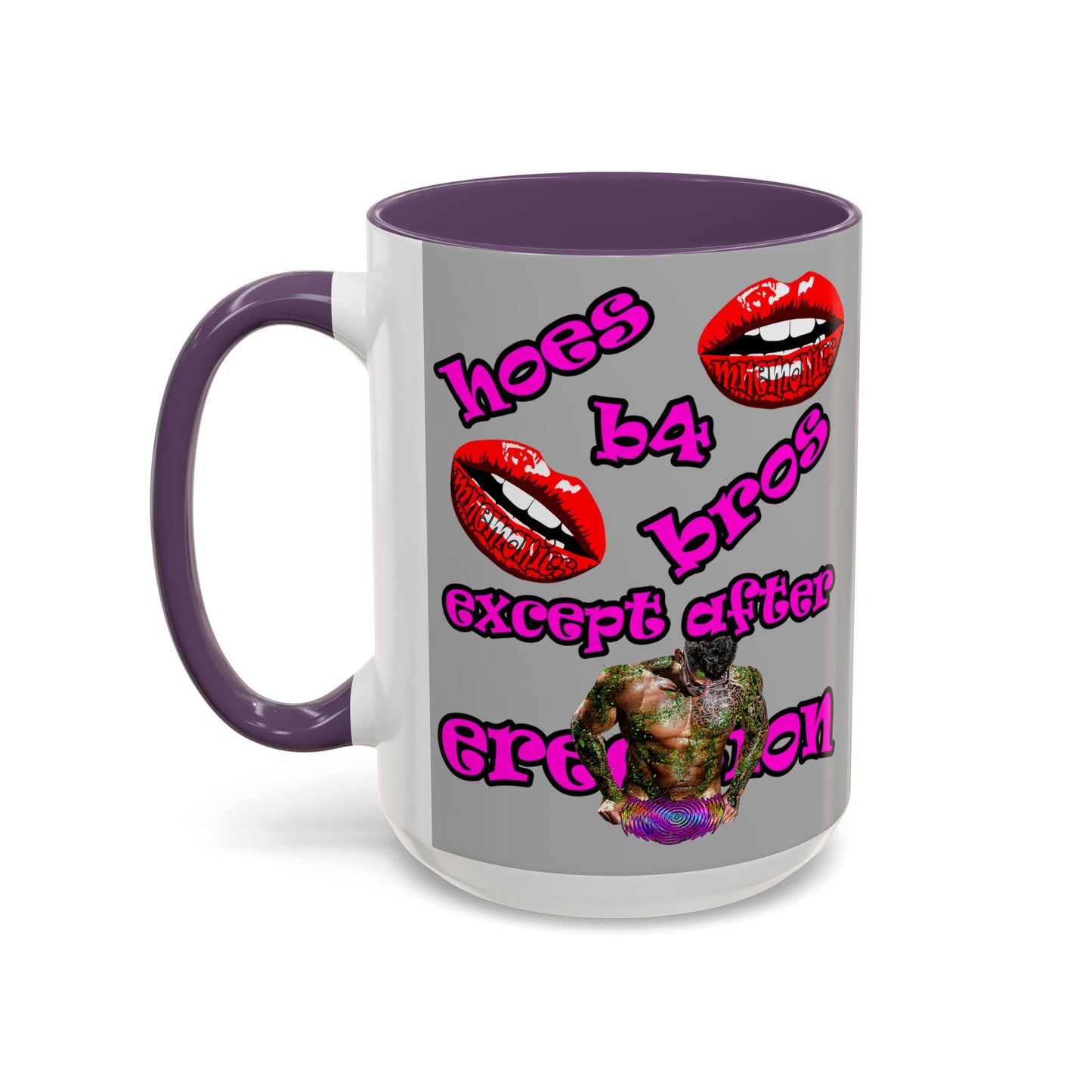 hoes b4 bros - Accent Mug (light grey)