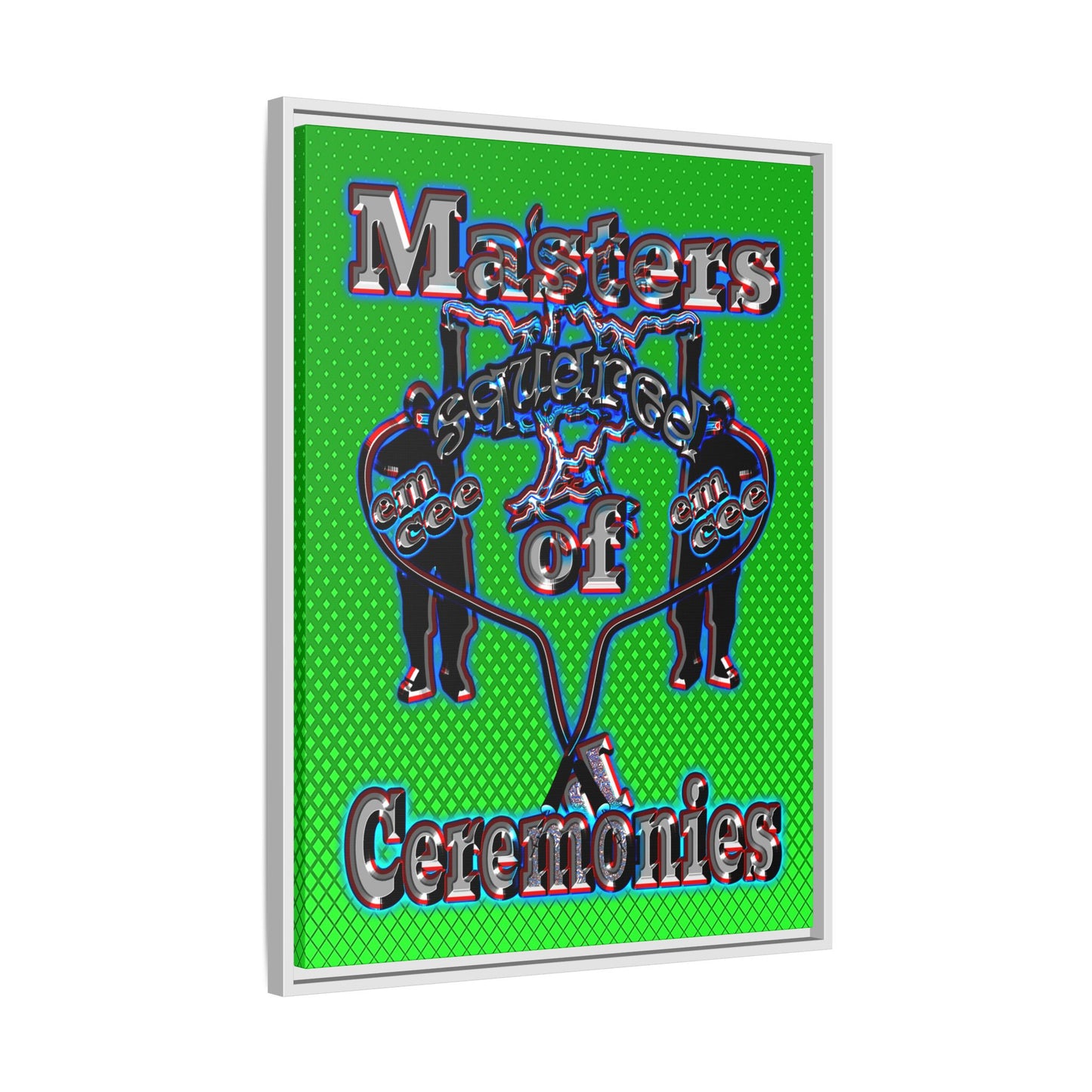 em cee squared - framed canvas art (logo green)