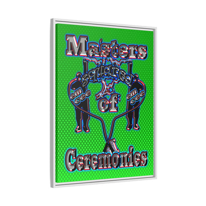em cee squared - framed canvas art (logo green)