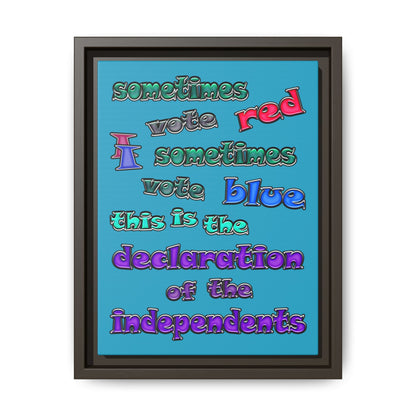 declaration of the independents - framed canvas art (turquoise)