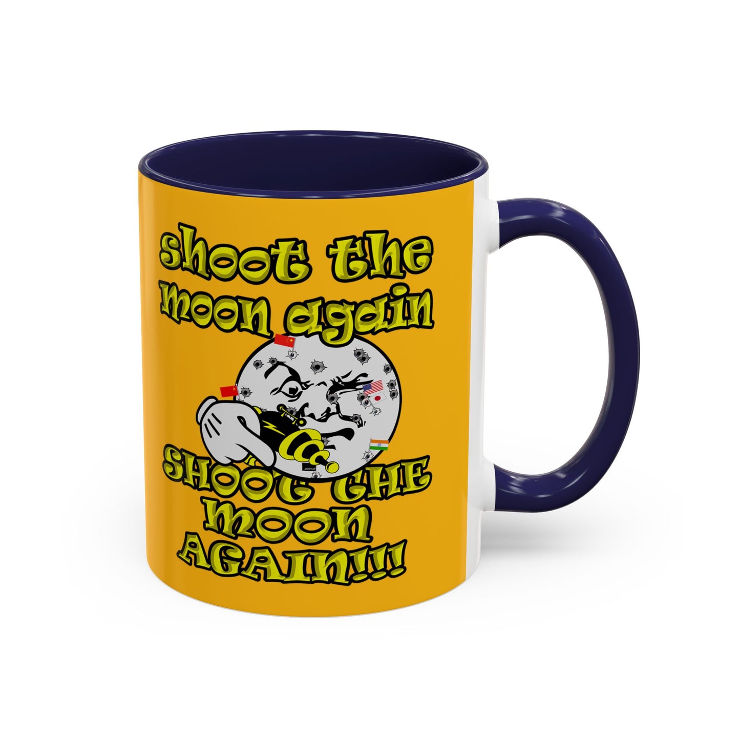shoot the moon again - Accent Mug (yellow)