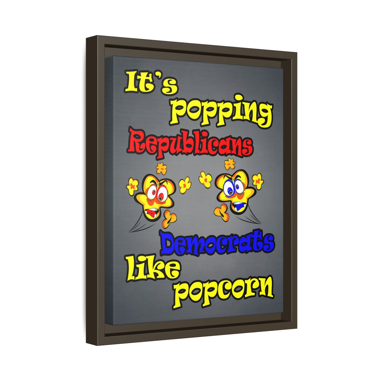 popping like popcorn - framed canvas art (grey-light grey)