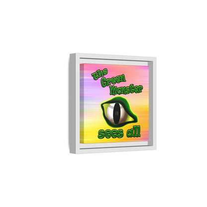 green monster - framed canvas art (color blur)