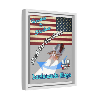 shoot for the stars - framed canvas art (light grey)