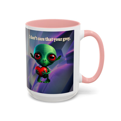 I don't care that your grey - Accent Mug (grey-pink wave)