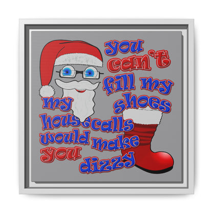 santa's shoes - framed canvas art (grey)