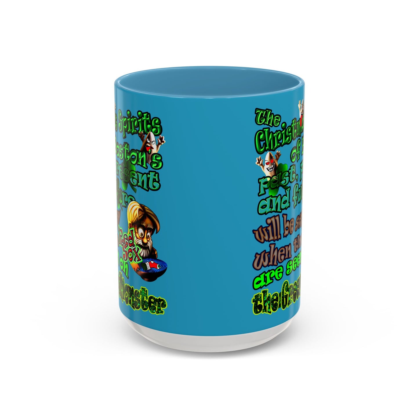 christmas spirits of boston - Accent Mug (turquoise)