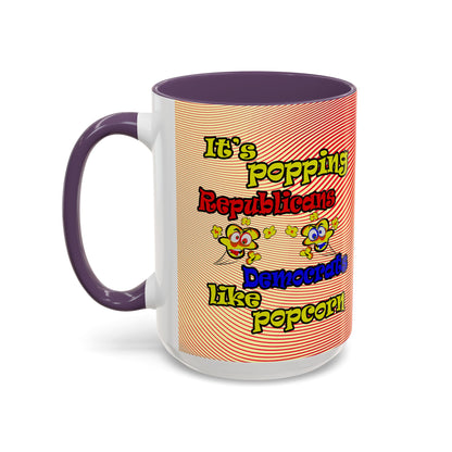 popping like popcorn - Accent Mug (yellow-orange wave)