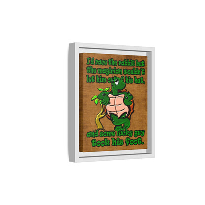 turtle race - framed canvas art (brown papyrus)