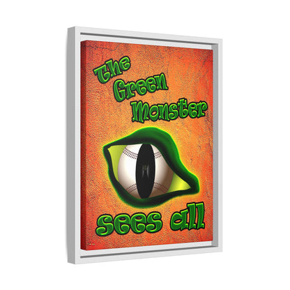 green monster - framed canvas art (burnt orange)