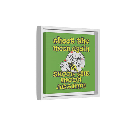 shoot the moon again - framed canvas art (green)