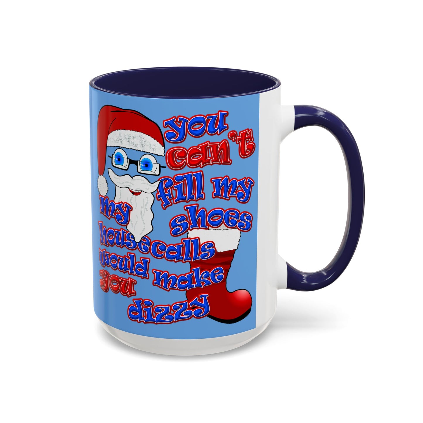 santa's shoes - Accent Mug (light blue)