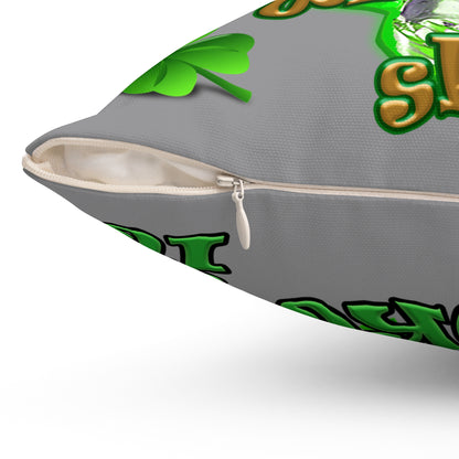 celtics logo - Spun Polyester Square Pillow - (grey)