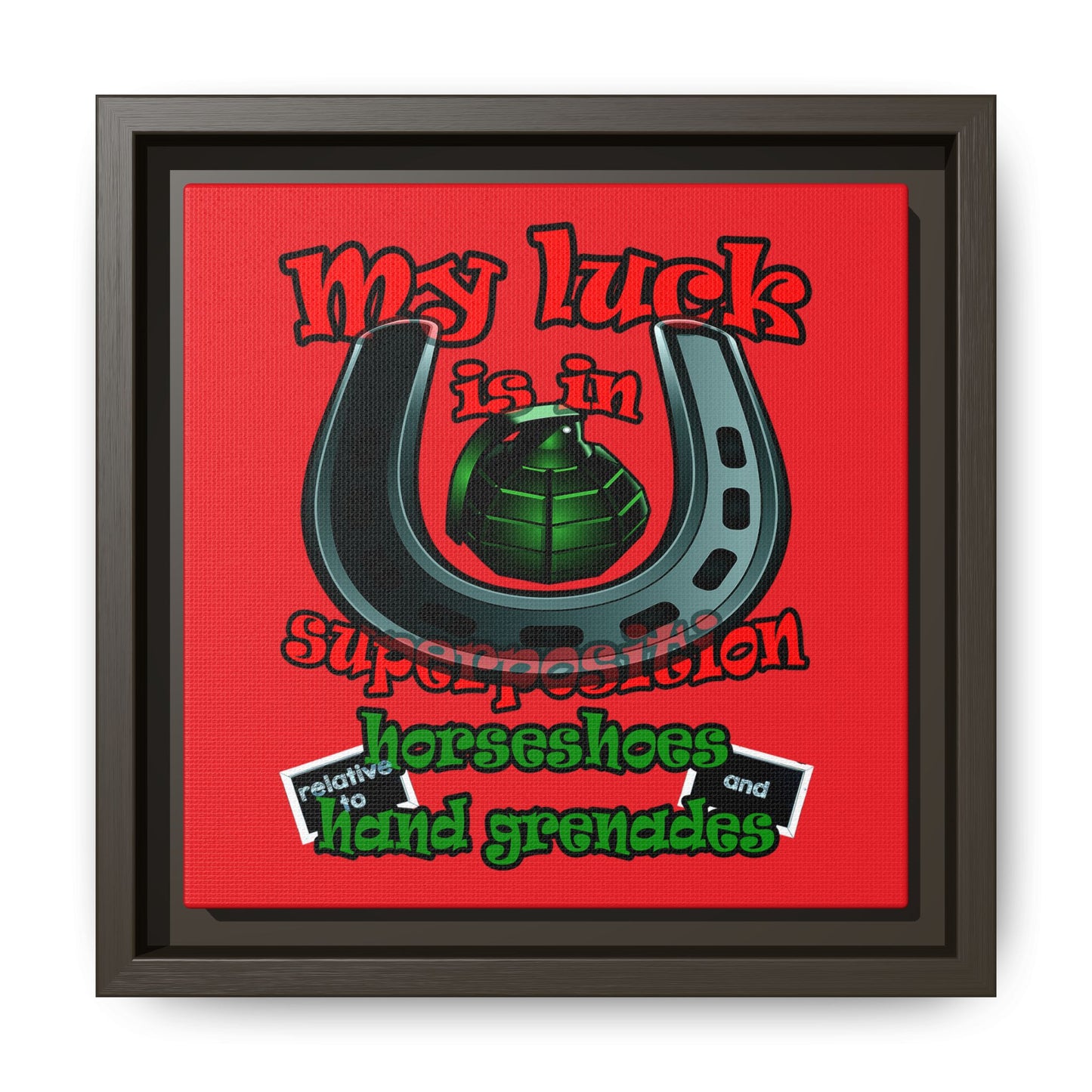 my luck - framed canvas art (red)