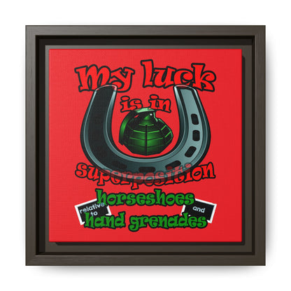 my luck - framed canvas art (red)
