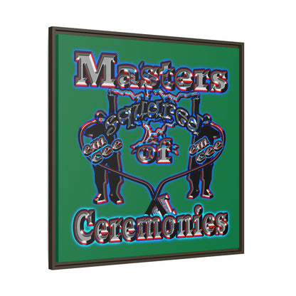 em cee squared - framed canvas art (dark green)